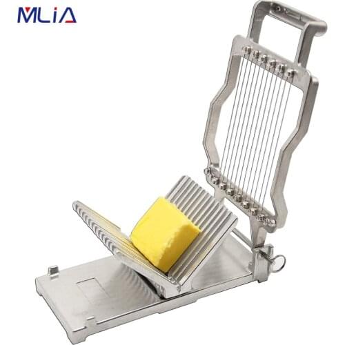 MLIA Commercial Cheese Slicer 1cm 2cm Stainless Steel Wire Cheese Cutter Butter Cutting Board Machine Making Dessert Blade