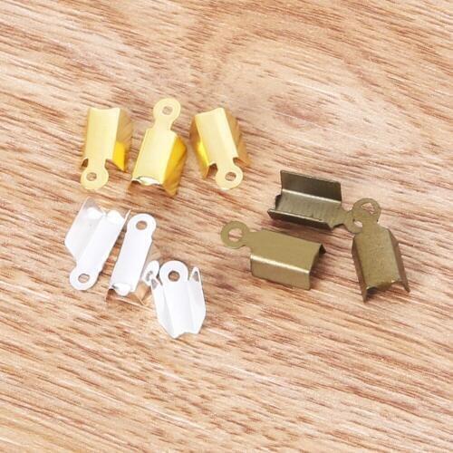 1000pcs 6x3mm Leather Cord End Caps End Clasps Crimp Beads Rhodium/Gold/Bronze Plated Metal Connectors For Jewelry Making