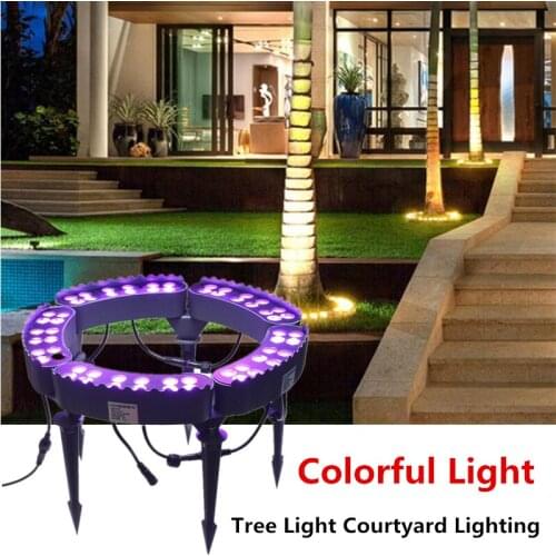 60W Pillar Lamp Landscape Lamp Garden Decoration Lights Outdoor Garden Spotlight Colorful Light Corrugated Tree Light Courtyard