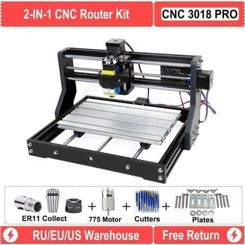 RU/EU Warehouse Upgraded DIY CNC 3018 PRO Laser Router Machine Engraver With GRBL Software 500MW 2500MW 5.5W 15W Module