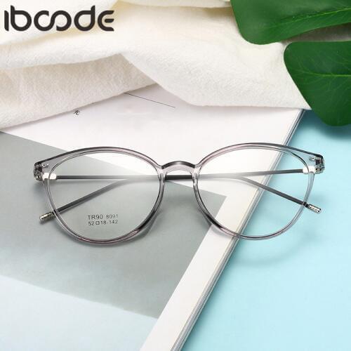 Iboode Ultralight TR90 Finished Myopia Glasses Women Men Transparent Short Sighted Eyeglasses Eyewear 0 -0.5 -1.0 -1.5 To -6.0