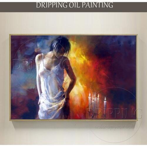 Wall Art Modern Lady Oil Painting for Home Decoration Hand-painted High Quality Wall Art Beautiful Lady Figure Oil Painting