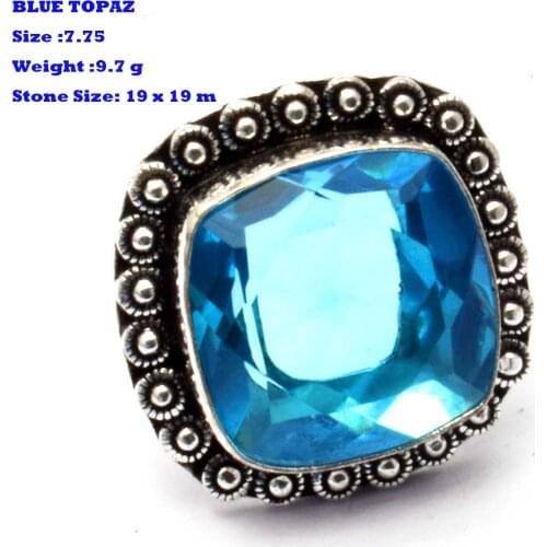 Genuine Amethyst Labradorite Moonstone Coral Green Onyx Tiger Eye Turquoise Jasper Ring Silver Copper , Size : 7.5 & 7.75