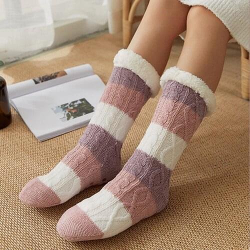 Winter Warm Women Socks Thicken Thermal Wool Cashmere Snow Sock Calcetines Velvet Soft Floor Sleeping Socks носки женские
