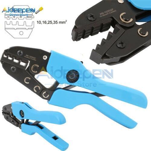 AN-1035GF 10-35mm² Crimping Plier Carbon Steel Ratchet Crimping Tool 10/16/25/36mm² For Crimping Bootlace/Ferrule Terminals
