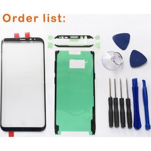 Front Outer Screen Glass Lens Replacement For Samsung Galaxy S10 Plus S10E S9 S8 Note 8 9 G950 LCD Screen Glass+Sticker+Tool