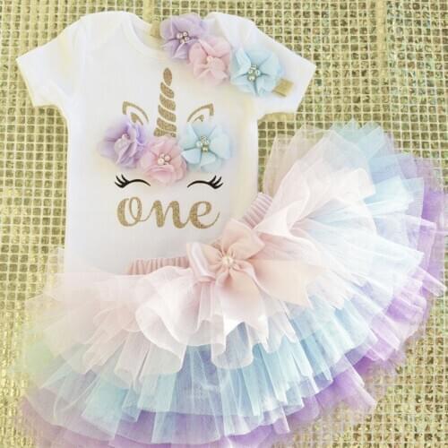 My Unicorn Dress For Baby Girls Princess Dress 1 Year Birthday Dress Tutu Cake Smash Outfits 12 Months Christening Gown Vestidos