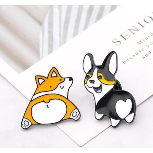 Shiba Inu Kejis Ass Charm Pet Dogs Pendant Badge Decorated Pins Cartoon Cute Brooches Role Of Men And Women Accessories Gift