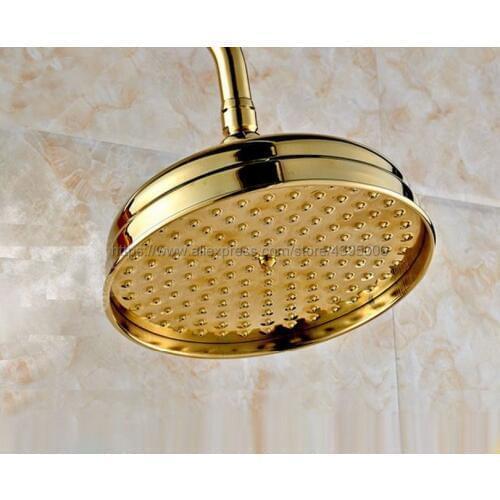Luxury Gold Finish 8" Shower Head Top Over Head Water Saving Bathroom Shower Sprayer Rainfall Shower Heads Bsh050