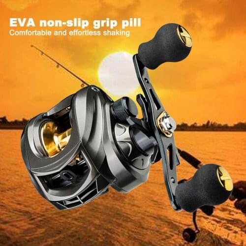 AK2000 Magnetic Brake Fishing Reel Rotating Button 12 Gears Baitcasting Explosion-Proof Line Water Drop Wheel for Outdoors