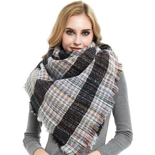 2020 Designer Knitted Spring Winter Women Scarf Plaid Warm Cashmere Scarves Shawls Luxury Brand Neck Bandana Pashmina Lady Wrap