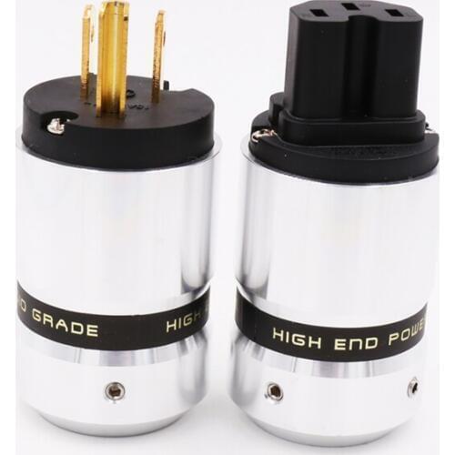 X OEM Hifi audio gold plated US AC power plug extension adapter