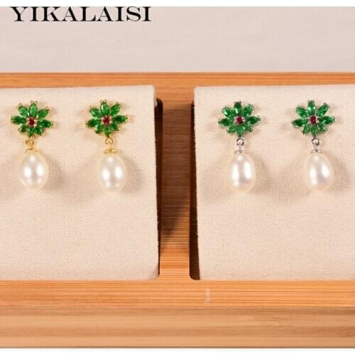YIKALAISI 925 Sterling Silver Jewelry Pearl Earrings 2020 Fine Natural Pearl jewelry 8-9mm Earrings For Women wholesale