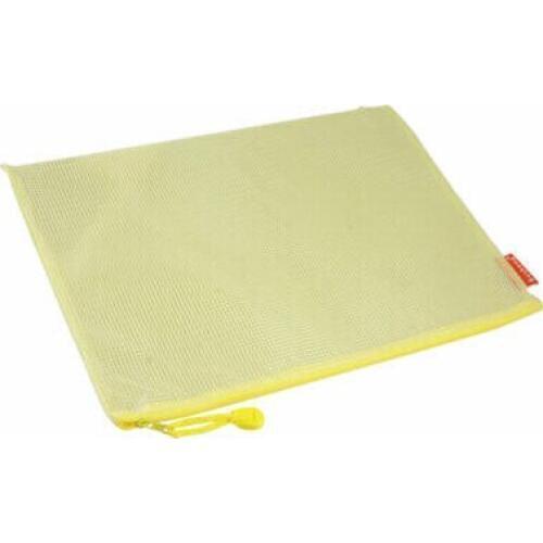 Yellow Soft Plastic A4 Size Paper File Holder Zipper Bag Efaxu