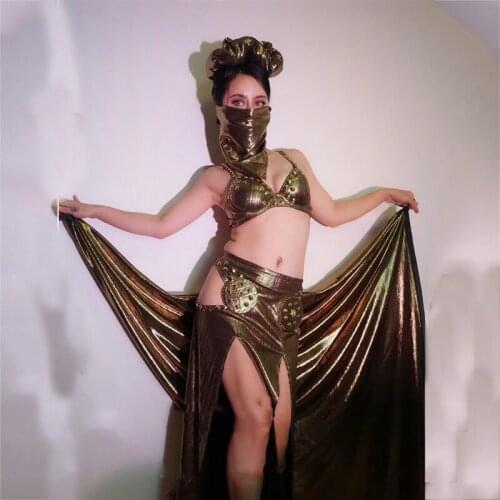 Female Singer Exotic Style Hollow Long Skirt Suit Evening Party Birthday Celebrate Costume Singer Performance Rave Outfit XS2025