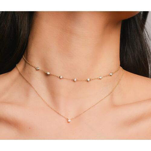 YWZIXLN Boho Charm Gold Color Crystal Pendant Fashion Necklaces Bijoux For Women Elegant Choker Jewelry Wholesale N067