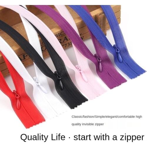 100Pcs 25cm Close End Nylon Invisible Zippers For Sewing Tailoring Accessories 29 Colors For Selection