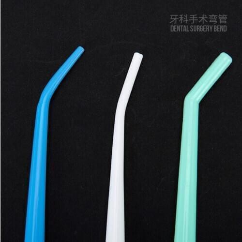 100pcs Dental Surgery Curved Tips Surgical Pipe Elbow Aspirator Tube Bend Dental Saliva Ejector Tips Disposable