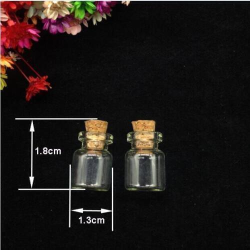 100sets/lot Handmade diy Glass cube square vial cork stopper pendant charm 2ml box tiny Perfume essential oil Bottle Findings