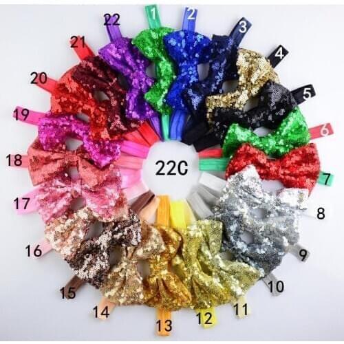 110 pcs/lot , Baby Girls Glitter Sequin Headband Christmas Holiday Bow headband