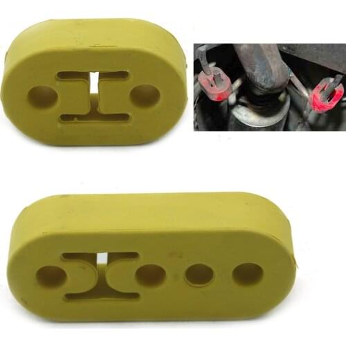 2/4 Holes Replacement Car Exhaust Pipe Tip Hanging Glue Rubber PU Material Bracket Universal Vehicle Accession