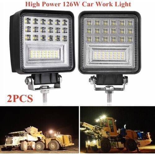 2pcs 4X4 Off Road Work Light 126W Flood 4.3'' Led Fog Lights for Auto ATV Lada Tractor Truck SUV Boat Led Bar Car Accessories