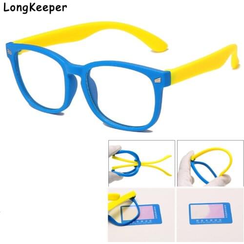 2021 Anti blue Light Kids Glasses Children Square Optical Frame Eyeware Boy Girls Square Computer Transparent Eyeglasses UV400