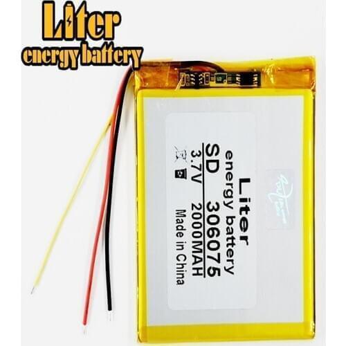 306075 3.7V 2000mAh Rechargeable Li-Polymer Li-ion Battery For GPS Tablet PC PocketBook 306075PL 4G-15 / 4K-19 E-book 306075