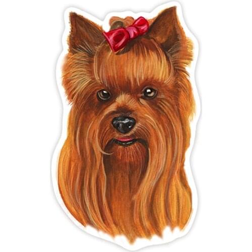 A0194# 13 cm/17 cm Self-adhesive Yorkshire Terrier Decal Car Sticker Waterproof Auto Decors on Bumper Rear Window Laptop