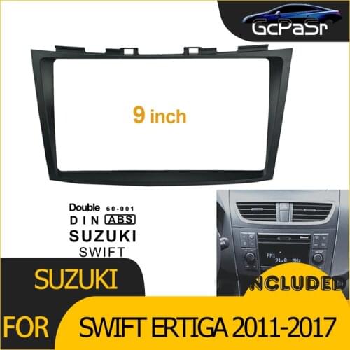 2Din Car Radio Player CD DVD Frame Audio Fitting Adaptor Dash Trim Facia Panel 9inch For SUZUKI SWIFT ERTIGA 2011-2017 Double Di