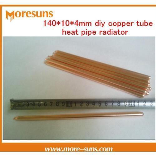 Free Ship 10pcs Copper heatpipe 140*10*4mm DIY Copper tube heat pipe radiator/sintered powder wick notebook heat conduction pipe