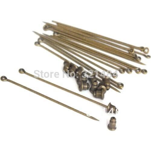 Free shipping 200piece/lot 60mm antique bronze sharp tip eye safety pin with back stopper set brooch pins findings