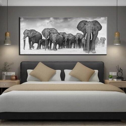 Black and White Elephant Decor Wild Animal Canvas Poster and Prints Modern Wall Art Picture For Living Room Home Decor Painting