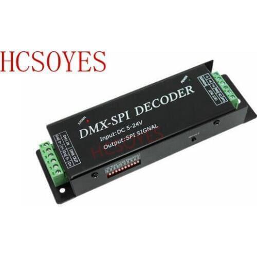 DMX200 DC5V-24V SPI signal LED DMX512 to SPI decoder, led digital light DMX controller for 2801 6803 2812 2811ic led pixel strip
