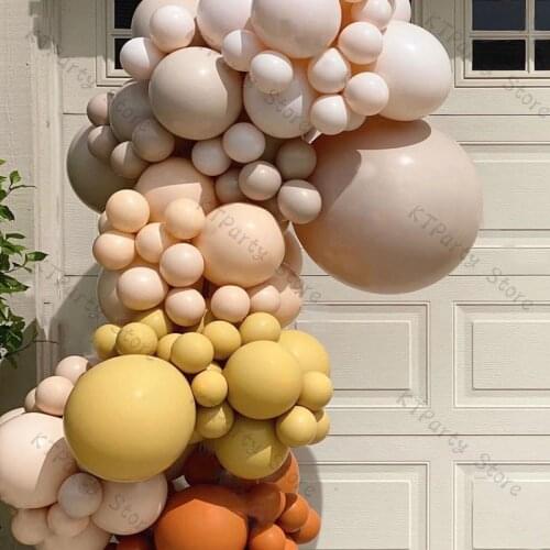 Double Apricot Balloon Garland Arch Wedding Decoration Baby Shower Party Peachy Beige Globos Garland Double Nude Balloon