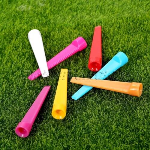 Gohantee 100pcs/Lot Wedge Tees Golf Tees Practice Training Golf Accessories Plastic Random Color 70mm Sports Ball Tee Holder Mat