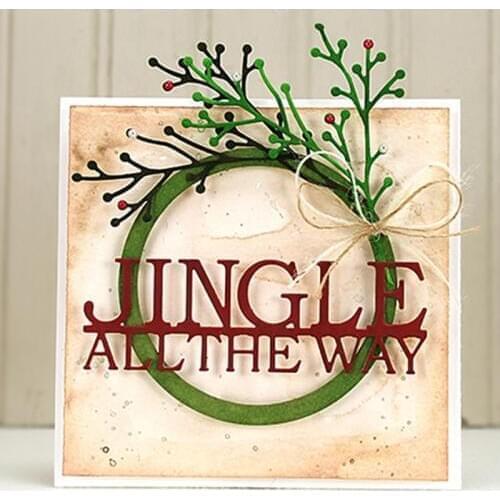 Jingle All The Way Scrapbooking Dies Metal Cut Handicraft Embossing Stencil Card Photo Album Making Template Decoration