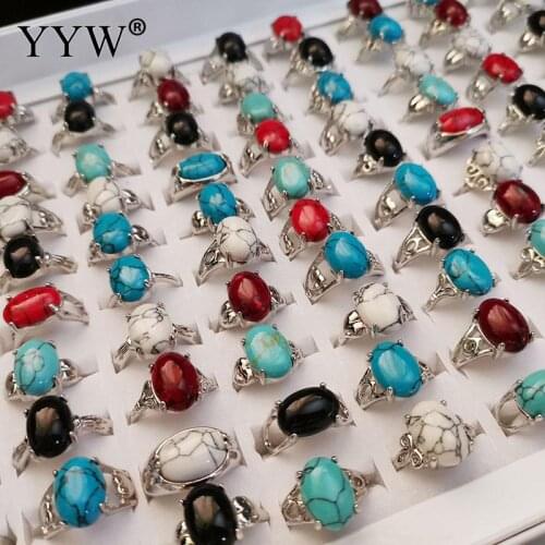 100PCs/Box Titanium Steel Ring Set Unisex Luxury Style Fashion Party Women Mens Finger Rings US Size 5-10