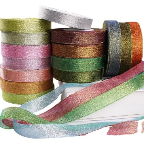 22Meter/roll 6/10/15/20/25/40mm Multicolor Metallic Glitter Ribbon home decoration, wedding party, Christmas gifts DIY ribbons