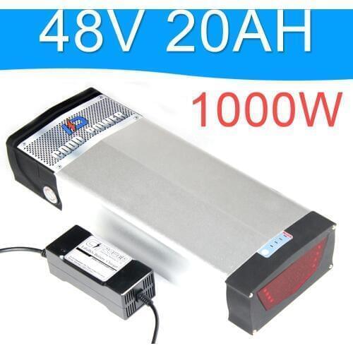 48V 20AH Lithium Battery with 5V USB Port Aluminum Rear rack 48V 1000W 1500W Electric bicycle 8fun 48v BBSHD battery