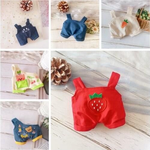 Cute Overalls+Knit Hat+t-shirt + Canvas Shoes Accessories Collection for 20cm Russian Handmade Doll As for Exo Doll