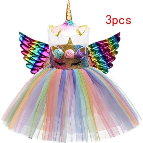 Dress for girl baby girl cartoon sequin bow lace dress fancy party dress 1-8 years childrens dresses wedding party ball gowns