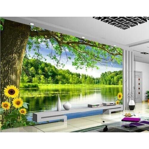 Custom 3d wallpaper Tree landscape paintings customized wallpaper for walls 3d wallpaper for room