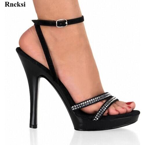 Rncksi New 5 Inch High Heels Rhinestone Sexy Womens Shoes 13 CM High Heels Sandals Womens Night Club Pole Dancing Shoes