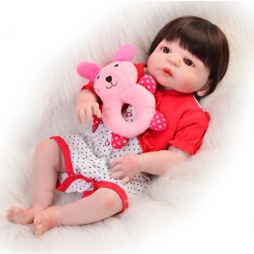 Bebes reborn corpo de silicone inteiro Full silicone reborn baby girl Dolls surprise gift for child 23"57cm lalki Reborn
