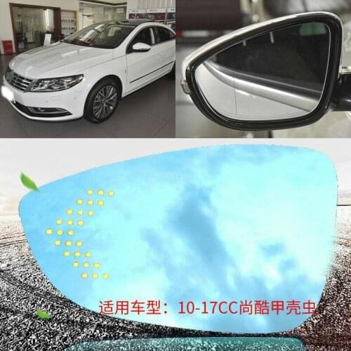 Blue mirror For VW Beetle/CC Car Rearview Mirror Glare Proof Blue Glasses Turn Signal Heated turn single lamp