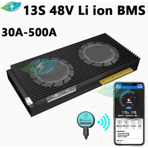 Smart BMS 13S 48V 30A 60A 150A 200A 250A 300A 400A 500A Bluetooth 485 to USB device UART li ion Batteries protection Board