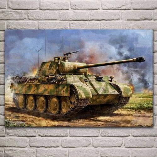 Srednii tank panther panzerwaffe germany pz kpfw v fabric poster living room home wall decorative canvas silk art print KH817