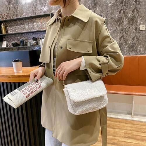 New Fashion Leopard Shoulder Bag Women Plush Soft Autumn Winter Ladies Crossbody Bags Vintage Leather Totes Purse and Handbag