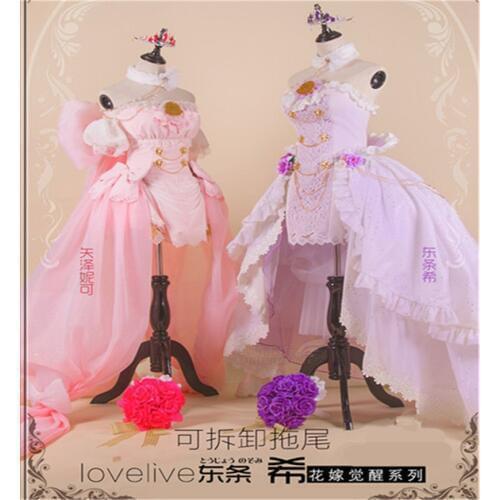 Love Live Flowers Awakening Wedding Dress Cosplay Costume Anime Eli Ayase Nozomi Tojo Nico Yazawa Cos Wedding Suit in Stock H